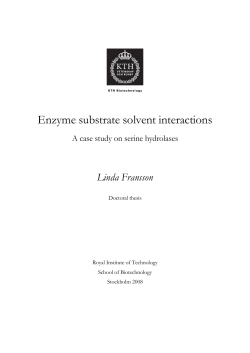 Enzyme substrate solvent interactions