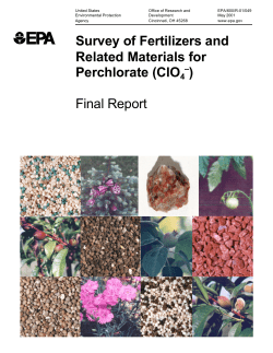 Survey of Fertilizers and Related Materials for Perchlorate (ClO4