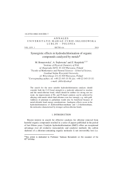Synergistic effects in hydrodechlorination of organic compounds