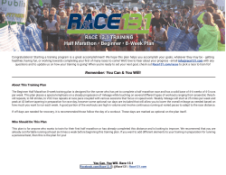 Half Marathon Training Schedule - Beginner | 8 Weeks