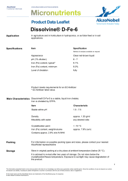 User Leaflet - Plant Products
