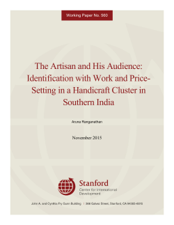 The Artisan and His Audience - Stanford Center for International