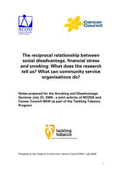 Social Disadvantage, Financial Stress and Smoking