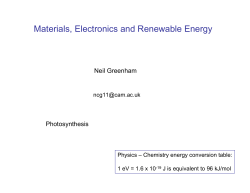Lecture 11 - Photosynthesis