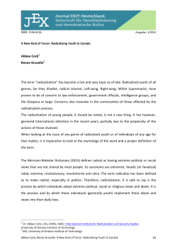 Abbee Corb Renee Grozelle The term &ldquo;radicalization&rdquo;