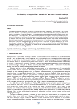 The Teaching of Doppler Effect at Grade 12- Teacher`s