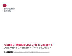 Grade 7: Module 2A: Unit 1