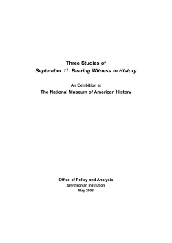 Three Studies of September 11: Bearing Witness to History