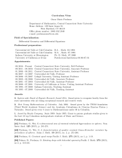 Curriculum Vitae - Central Connecticut State University