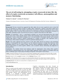 The art of self-testing by attempting cryptic crosswords in later life