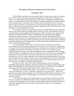 GIS analysis of historical cod fisheries in the Gulf