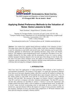 Applying stated preference methods to the valuation of