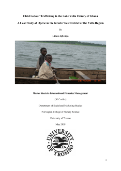 Child Labour Trafficking in the Lake Volta Fishery of Ghana