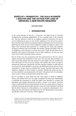 BARCLAY v PENBERTHY v , THE RULE IN Y BAKER v