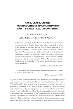 race, class, crisis - Columbia University