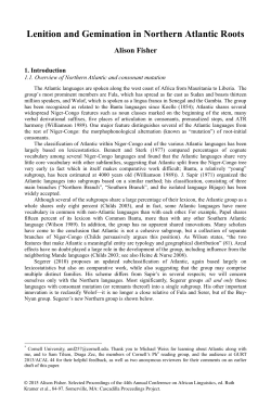 Lenition and Gemination in Northern Atlantic Roots