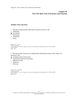 Chapter 02 The Cell: Basic Unit of Structure and Function