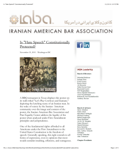 "Hate Speech" Constitutionally Protected?