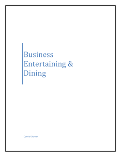 Business Entertaining and Dining Handout, Connie Ghuman