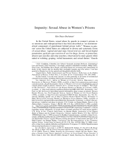 Impunity: Sexual Abuse in Women`s Prisons