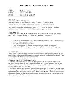 jellybeans summer camp 2016 - Jellybeans Family Skate Center