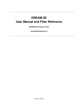DREAM.3D User Manual and Filter Reference