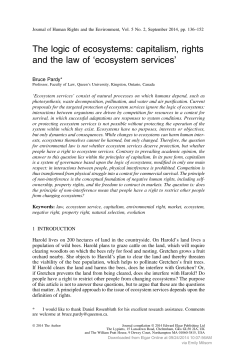 Capitalism, Rights and the Law of `Ecosystem Services