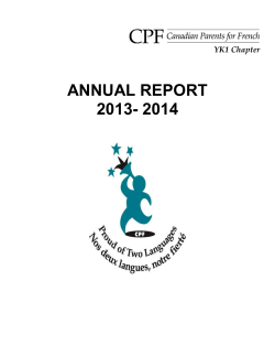 Annual Report 2014 - Canadian Parents for French