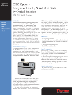 CNO Option - Analysis of Low C, N and O in Steels by Optical