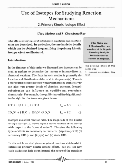 Use of Isotopes for Studying Reaction Mechanisms