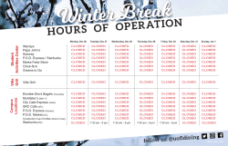 HOURS OF OPERATION follow us! @uofldining