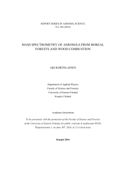 mass spectrometry of aerosols from boreal forests and wood