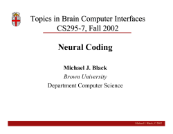 Neural Coding - Brown CS