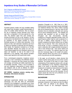 Impedance Array Studies of Mammalian Cell Growth