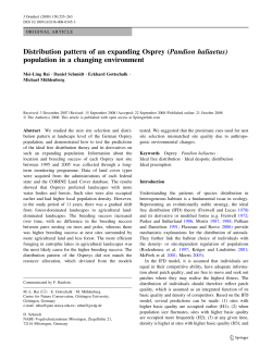 Distribution pattern of an expanding Osprey (Pandion haliaetus