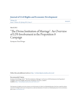 "The Divine Institution of Marriage": An Overview of LDS Involvement