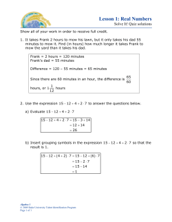 Solve It! Quiz solutions - Duke TIP