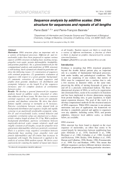 Sequence analysis by additive scales: DNA structure for sequences