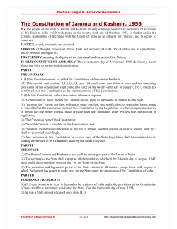 The Constitution of Jammu and Kashmir, 1956