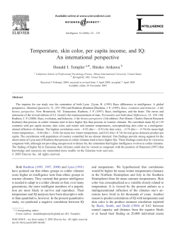 Temperature, skin color, per capita income, and IQ