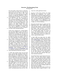 Overview--The Nuremberg Trials By Doug Linder No trial provides a