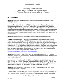 Frequently Asked Questions - California After School Resource Center