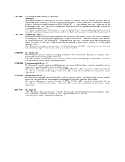 ENG 0096 Fundamentals of Grammar and Sentence Writing (3