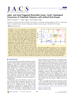 Light- and Heat-Triggered Reversible Linear&ndash;Cyclic Topological