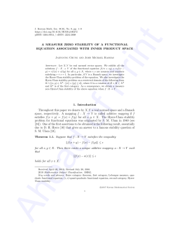 A MEASURE ZERO STABILITY OF A FUNCTIONAL EQUATION
