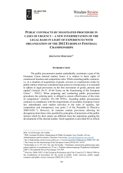 public contracts by negotiated procedure in cases of urgency