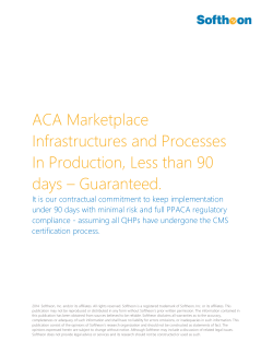 ACA Marketplace Infrastructures and Processes In Production, Less