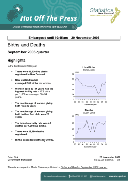 Births and Deaths - Statistics New Zealand