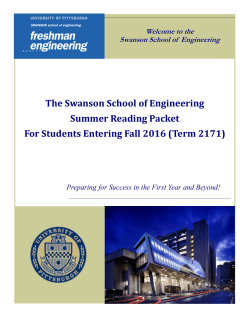 2171 Summer Reading Packet - Swanson School of Engineering