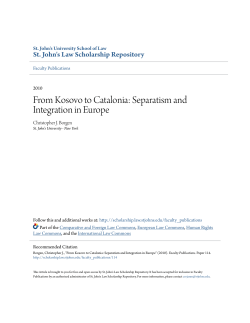 From Kosovo to Catalonia: Separatism and Integration in Europe